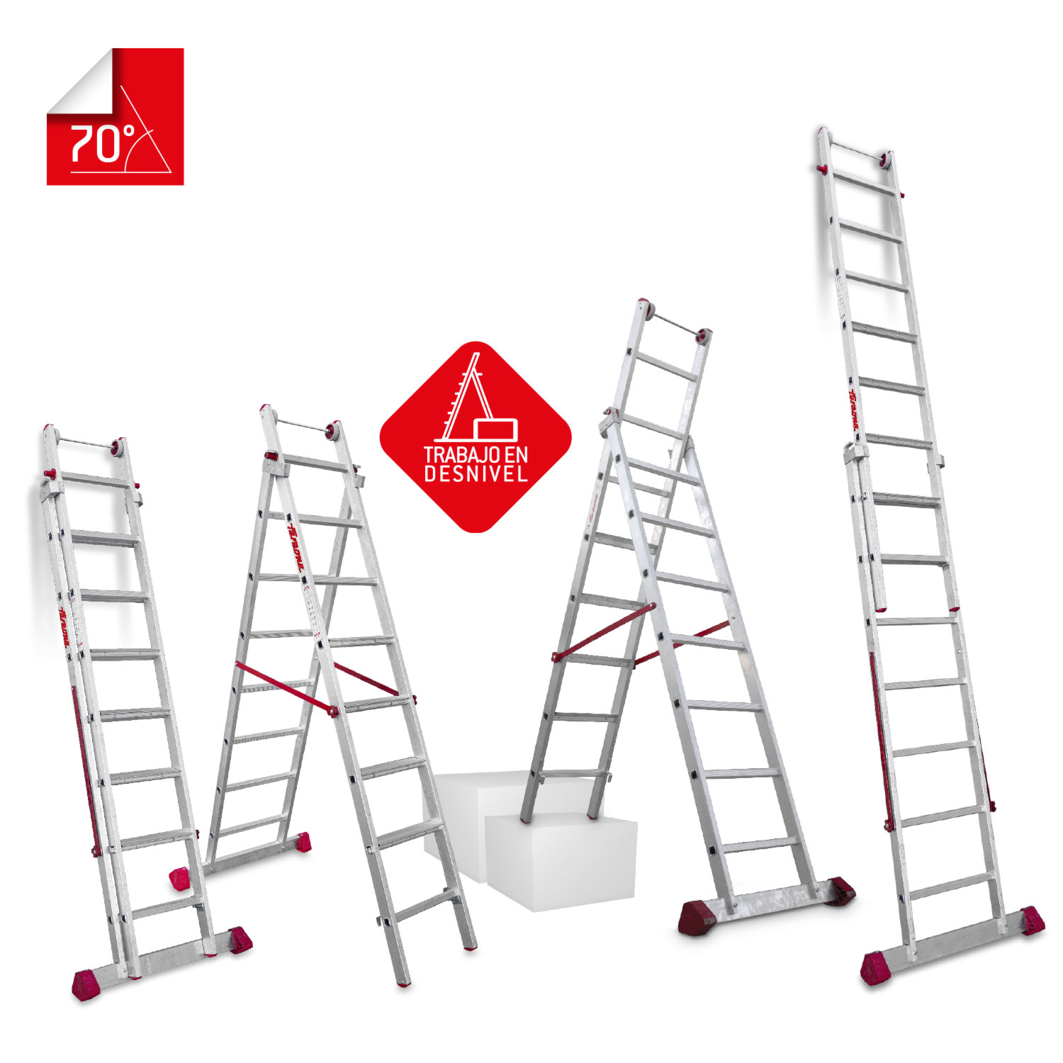 EN1408 Escalera Extensible Doble Faraone EN1408 n° peldaños 8