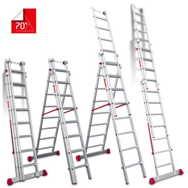 Escalera Extensible Triple Faraone EN1508 n° peldaños 8