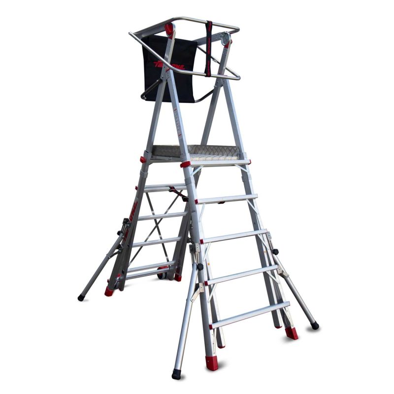 Escalera plegable con amplia plataforma y altura regulable de PLS