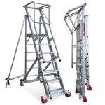 Escalera aluminio de almacén uso intensivo SMTS70 Faraone n° peldaños 3