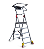 Escalera plegable con amplia plataforma PL-C6 Faraone n° peldaños 6