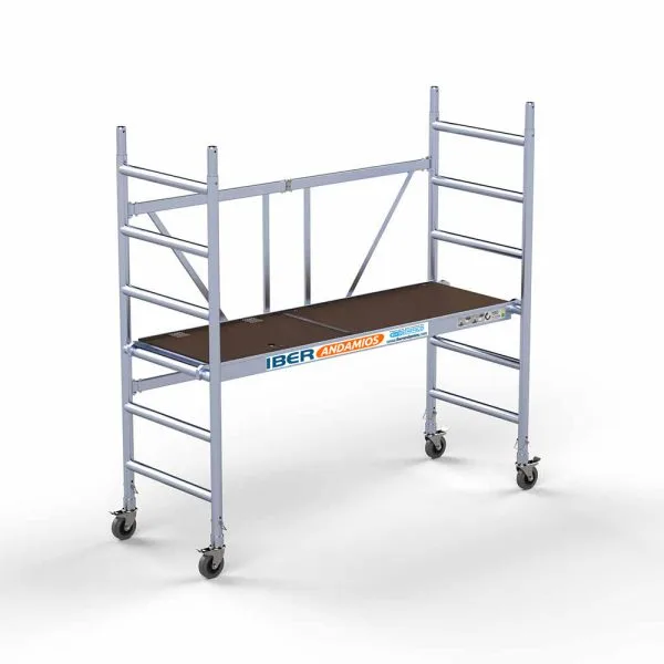 Andamio Plegable Aluminio 3.00 m de Altura de Trabajo. Plataforma con Trampilla.