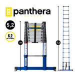 Escalera telescópica de aluminio Panthera de 5,2 metros con cierre suave
