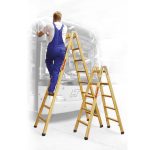 Escalera de Madera de doble subida LD07 n° peldaños 7+7 - Imagen 5