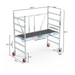 Andamio Plegable Aluminio 3.00 m de Altura de Trabajo 190x90. Plataforma con Trampilla + plataforma estrecha - Imagen 2