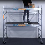 Andamio Plegable Aluminio 3.00 m de Altura de Trabajo 190x90. Plataforma con Trampilla + plataforma estrecha - Imagen 3