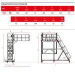 Escalera con Plataforma y Barandilla Regulable TSA-S - Imagen 2