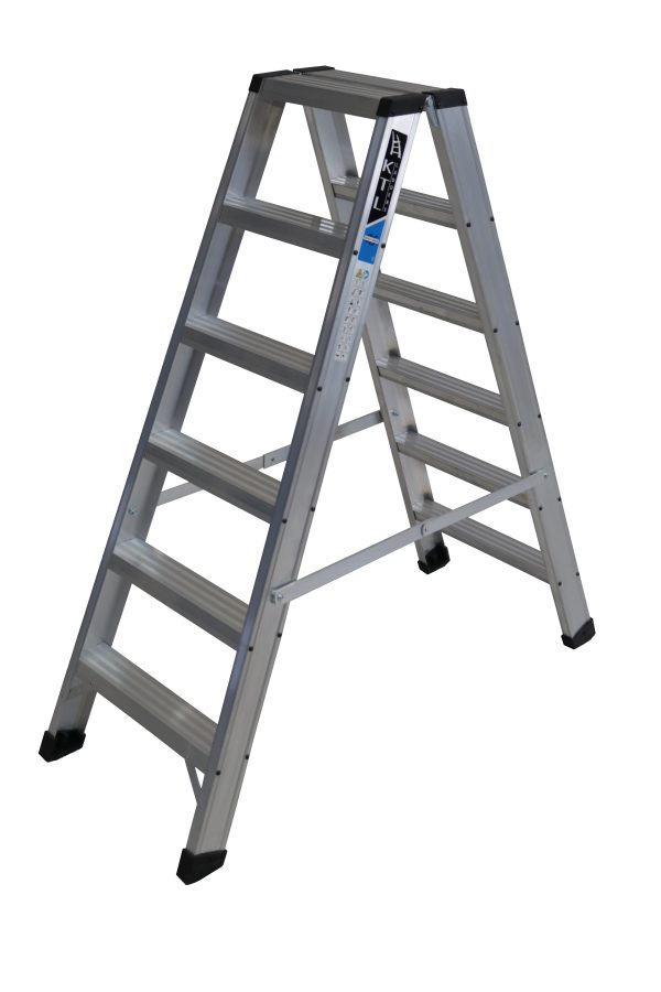 Escalera de Doble Acceso COMFORT 3+3 Peldaños | Aluminio Profesional EN 131