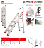 Taburete Profesional de Aluminio CM de 3 Peldaños Plataforma de Trabajo Industrial - Imagen 8