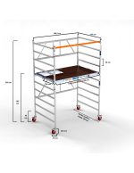 Andamio Plegable Aluminio 135x190 4,00 m Altura de trabajo Plataforma - Imagen 2